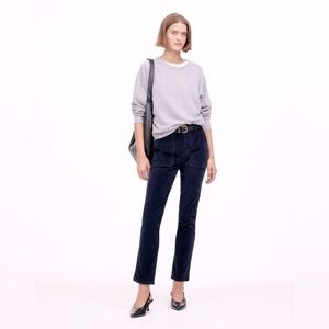 Madewell The Slim Straight Utility Pants Garment Dye Corduroy Navy Blue Size 27